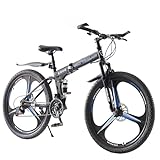 LSLIFE 27,5 Zoll Klappfahrrad 21 Geschwindigkeit Professioneller Karosserie Aluminiumrahme Doppelscheiben Bremse Vorderaufhängung Männer/Damen Mountainbike Erwachsene tragbare Offroad-Fahrrad