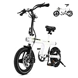 Finbike Elektrofahrräder Klappbar,14 Zoll Elektrofahrrad 7.8Ah Akku,250W Kompakt E-Bike mit 3H Schnellladung,3 Fahrmodi,3 Geschwindigkeitsmodi,Reichweite MAX 45km,Falt-Pedelec für Erwachsene/Teens