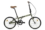 FabricBike Klappfahrrad, Alu-Rahmen, Single Speed, klapprad 20 Zoll, Folding, klapp Fahrrad, Klapprad Erwachsene, Fabric Bike Folding Bike (Cayman Green)