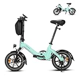 Bodywel T16PRO Mini E Bike 14 Zoll faltbar Elektrofahrrad 250W 36V/7.8Ah Akku mit APP Funk für Herren Damen,Reichweite Max 45 km (Blau)