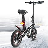 E-Bike Klapprad Elektrofahrrad mit 14 Zoll Tire, Tragbares Elektrofahrrad mit 36V 6Ah Abnehmbarem Lithium-Akku,für Lange Reichweite bis 25 km,Falt-Elektrofahrräder für Herren Damen Pendeln