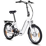 SAXONETTE E Bike Klapprad 20 Zoll mit Rücktrittbremse und nabenschaltung, E Fahrrad Herren mit 36V 11.4Ah 410Wh Akku, 80KM Lange Range, Elektrofahrrad Pedelec 25 km/h für Herren Damen