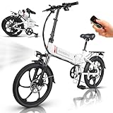 SAMEBIKE 20 Zoll E Bike Elektrofahrrad City EBike klapprad mit 48V 10,4Ah Abnehmbarer Akku 7 Gänge Off-Road Mountainbike E-Bike Max.Reichweite bis zu 40-80 km für Herren Damen