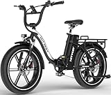 HITWAY E Bike mit 48V 18Ah Akku,Elektrofahrrad,Faltbares All-Terrain E-Bike mit 20 Zoll Fat Reifen,klapprad e-Bike 250W Motor 25 km/h 7-Gang Schaltung und 3-stufiger E-Schaltung 60-140 km BK6SPRO