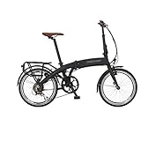FISCHER E-Bike Klapprad FR 18 Elektrofahrrad für Damen und Herren, RH 30 cm, Hinterrradmotor 25 Nm, 36 V Akku im Rahmen, schwarz matt, 20 Zoll