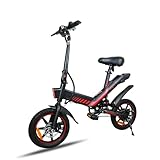 IDMD 14 Zoll E-Bike Klappbar, 36V 10,4Ah Akku und Bis 45 km Reichweite, 250W Motor, Einstellbarer Höhe Mini Elektro-Klapprad für Stadt & Pendler Damen und Herren (Rot)