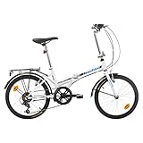 Multibrand PROBIKE Folding 20 Zoll Klapprad, Faltrad,6 Gang, Herren-Fahrrad & Jungen-Fahrrad, Schutzbleche, geeignet ab 155 cm - 185 cm (Weiß-Blau-Glanz)