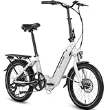 SAXXX E Bike Klapprad 20 Zoll mit 36V 11.4Ah Akku, E Fahrrad Herren mit 7 Gang Kettenschaltung, Elektro Klapprad mit Scheibenbremsen 90KM Lange Range, Elektrofahrrad Pedelec 25 km/h für Herren Damen