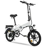 Finbike Elektrofahrräder Klappbar,14/16 Zoll Elektrofahrrad 7.8Ah Akku,250W Kompakt E-Bike mit 3H Schnellladung,3 Fahrmodi,3 Geschwindigkeitsmodi,Reichweite MAX 45km,Falt-Pedelec für Erwachsene/Teens