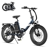 Touroll S3 Pro E-Bike Klapprad mit 1296Wh Akku bis 195km Reichweite, 20x3.0 Zoll Fat Tire Elektrofahrrad Herren Damen, 250W Motor mit 50Nm Drehmoment, Ebike mit Federgabel & Gepäckträger, StVZO Konfor