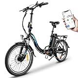 KAISDA E-Bike Klapprad Elektrofahrrad 20 Zoll Mit 250W Motor 36V 13Ah Abnehmbarem Li-ion Akku Bis 100km Distanz,7-Gang Shimano,Pedelec E-Citybike E-Fahrrad Für Erwachsene,Schwarz