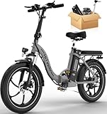 HITWAY E Bike Elektrofahrrad E-Bike Klapprad20 Fat Tire E-Fahrrad klapprad,12Ah Lithium-Akku,für Lange Reichweite bis 35-90km, Off-Road Mountainbike mit 7 Gängen,City E-Bike Herren Damen BK6S 2025