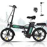 HITWAY E Bike Elektrofahrrad E-Fahrrad Klapprad,36V/8,4Ah Batterie,250W Motor,25km/h,bis 35-70km,16' City EBike für Herren Damen