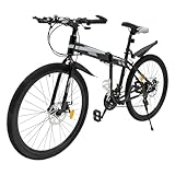 Lilyeriy 26 Zoll Faltrad Leichtes Klappfahrrad Bike - Faltbares Mountainbike für Erwachsene mit Scheibenbremse vorne und hinten 21 Gang Schaltung