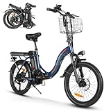 SAMEBIKE E Bike Elektrofahrrad E-Bike Klapprad 20 Fat Tire E-Fahrrad klapprad,36V12Ah Lithium-Akku,für Lange Reichweite bis 60-110km, Falt-Elektrofahrräder für Herren Damen mit 7 Gängen (CY20)